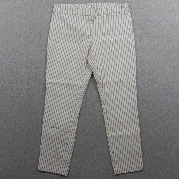 mercer & madison Pants - Mercer & Madison Pants Womens 10 Ankle Tapered Slim Leg Stretch White Striped